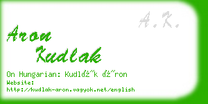 aron kudlak business card